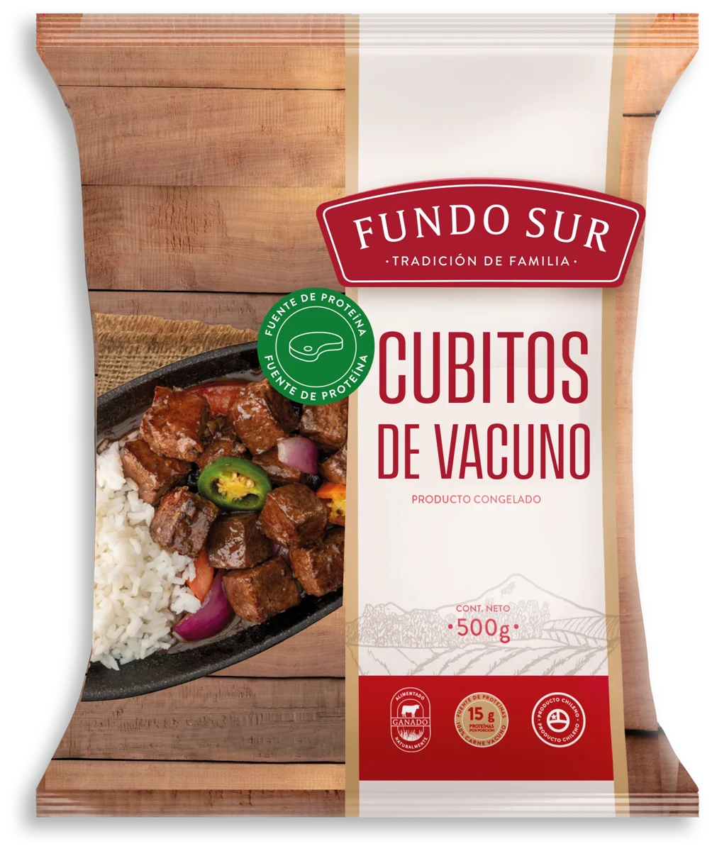 Envase Cubitos de Vacuno 500 g Fundo Sur