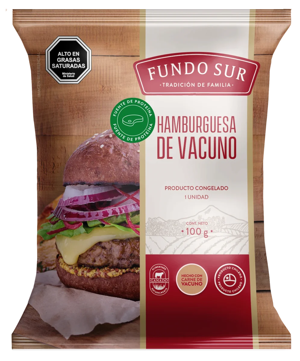 Envase Hamburguesa 100 g Fundo Sur